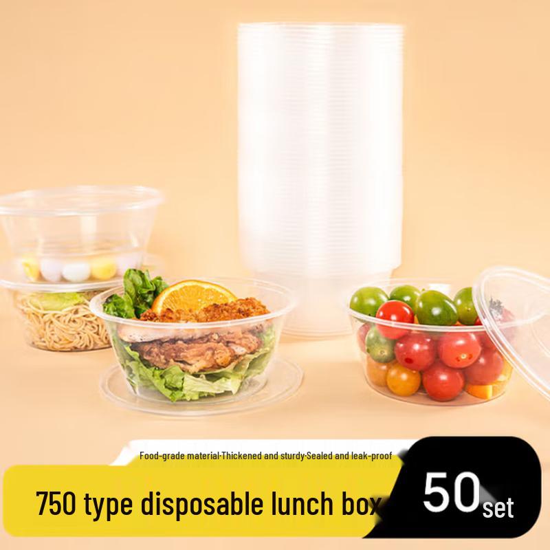 Disposable Round Takeout Food Containers with Lids