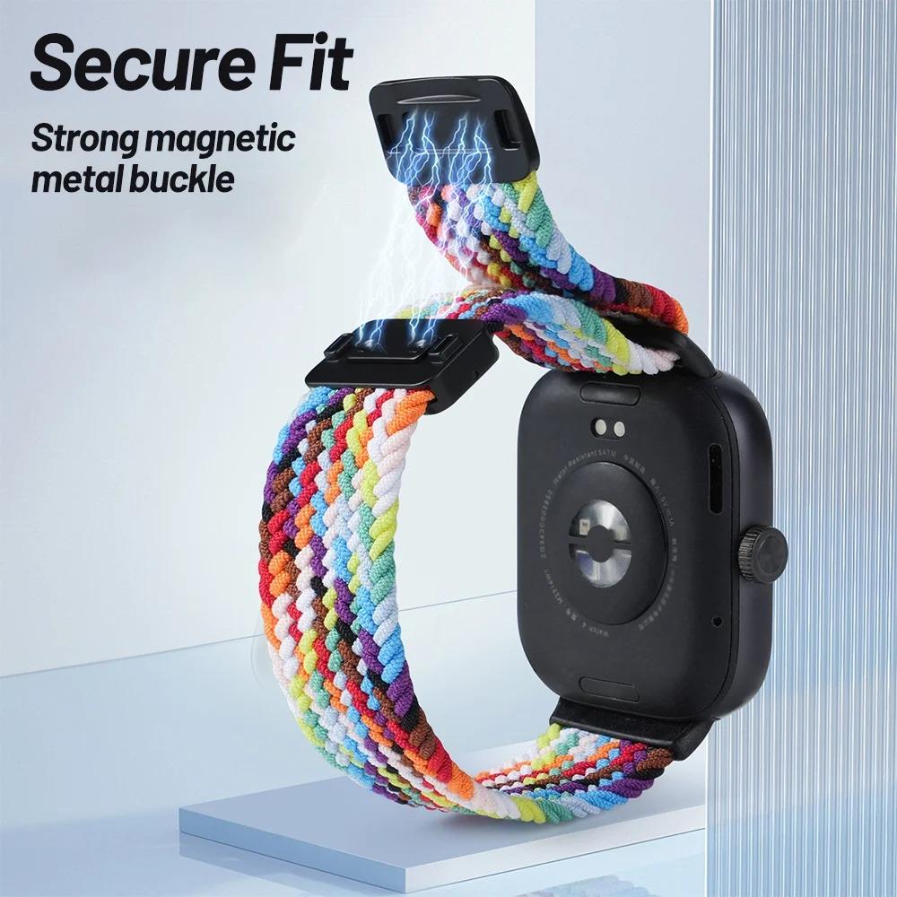 Magnetic Strap for Xiaomi Smart Mi Band 9 Pro/8 Pro Watch Band Comfortable Stretchable Braided Correa Redmi Watch 4 5 6 Brecelet