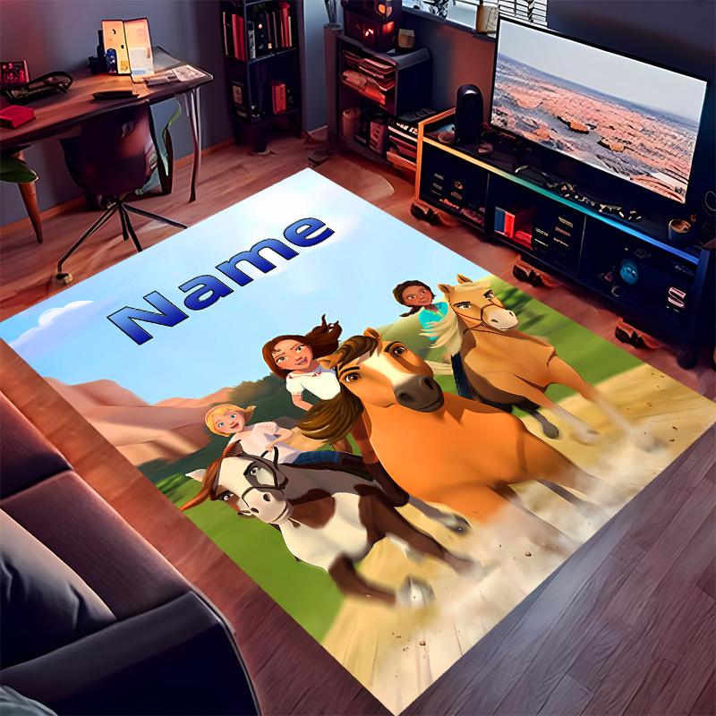 Custom personalization Spirit Riding Free Print Area Rug - Soft, Washable Non-Slip Indoor Mat,Living Room,Home&Office Decorative Rug