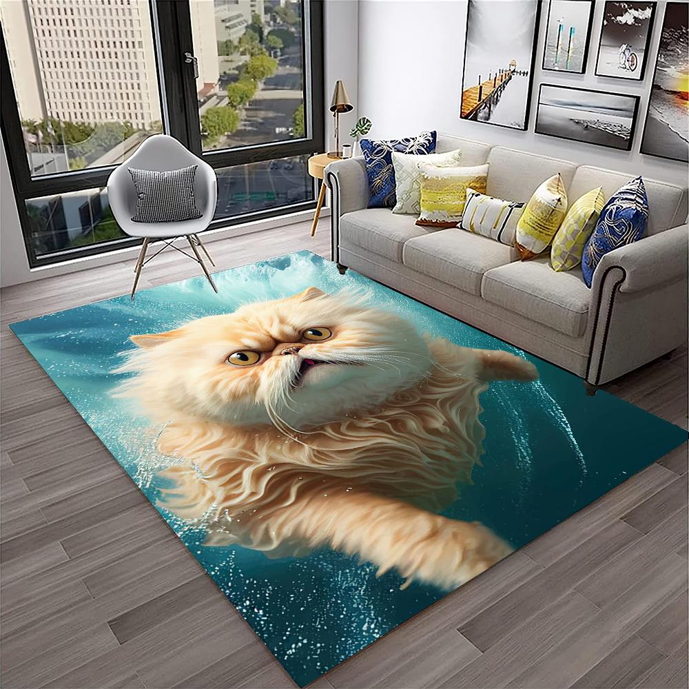 Schattige lapjeskat, Garfield-kat, Pers, Ragdoll Cartoon Tapijt Vloerkleed voor Huis Woonkamer Slaapkamer Bank Deurmat Decor, kind Antislip