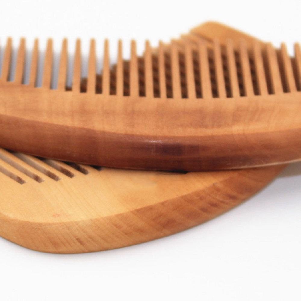 5/10pcs Engraved Natural Peach Wood Comb Portable Anti-Static Hair Comb Smooth Scalp Massage Comb Hair Care Styling Tool