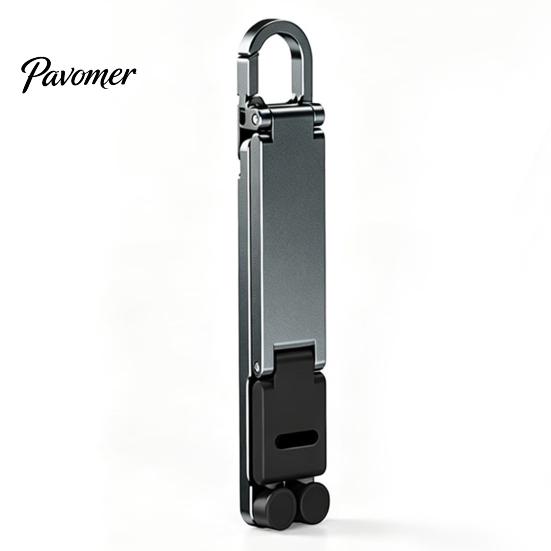 Cell Phone Stand Mini Foldable Keychain, Portable Holder for Pocket Desk, Home Office Travel Desk Accessory
