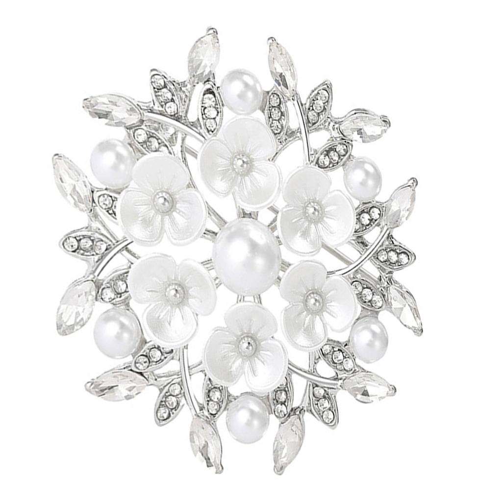 Fashionable Women's Pearls Flower Brooch With Gold or Silver Tone Finish Adds A Touch Of Elegance To Any Ensemble