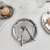 Runde Dessertplatte Farbe Silber Schmuck-Auslage Tablett Snack-Aufbewahrungsplatte Schmuck-Aufbewahrung