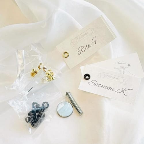 Craft Parts Shop 5mm Double-Sided Eyelet Punching Tool Kit, Sankokko SUN1-194, Brass, 10-Pair Set (Gold)