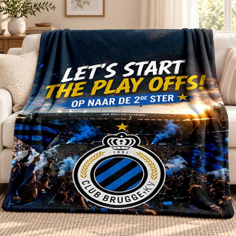 Club Brugge KV deka Flísová deka Měkká útulná plyšová přehoz na pohovku postel Lehká domácí dekorace Venkovní kempování