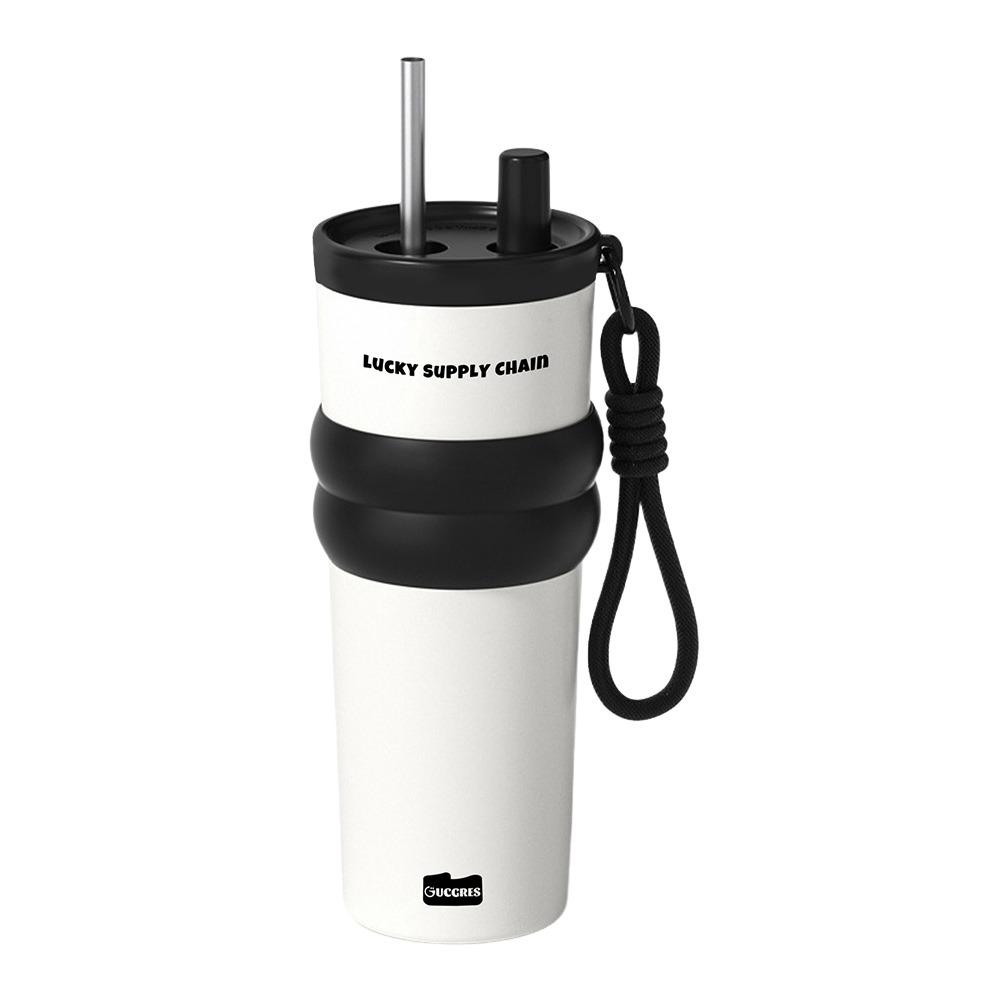 700ML Vacuum Insulated Bottle with Handle Straw Cup New Water Bottle