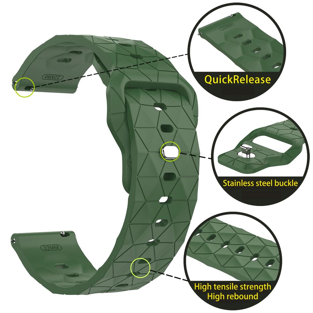 22mm Rubber Strap for Amazfit BALANCE 2 Silicone Bracelet Correa for Amazfit Bip 6/GTR 4 2 3pro/Stratos 3 2 2S Sports Wrist Band