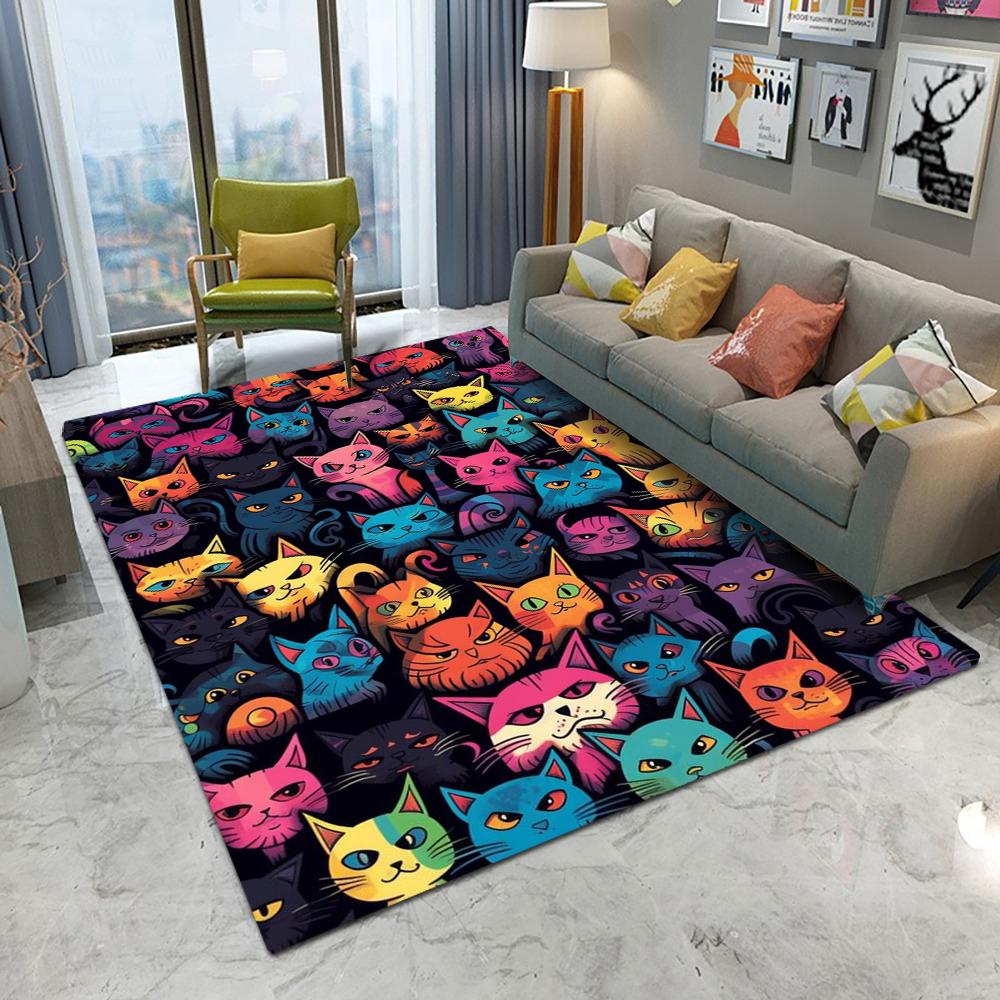 Kreskówka Wiele Słodkich Kotów Kociąt Dywan Salon Sofa Sypialnia Gabinet Kuchnia Mata Pod Drzwi Wejściowe Antypoślizgowa Kawaii Dekoracja Domu Dywanik