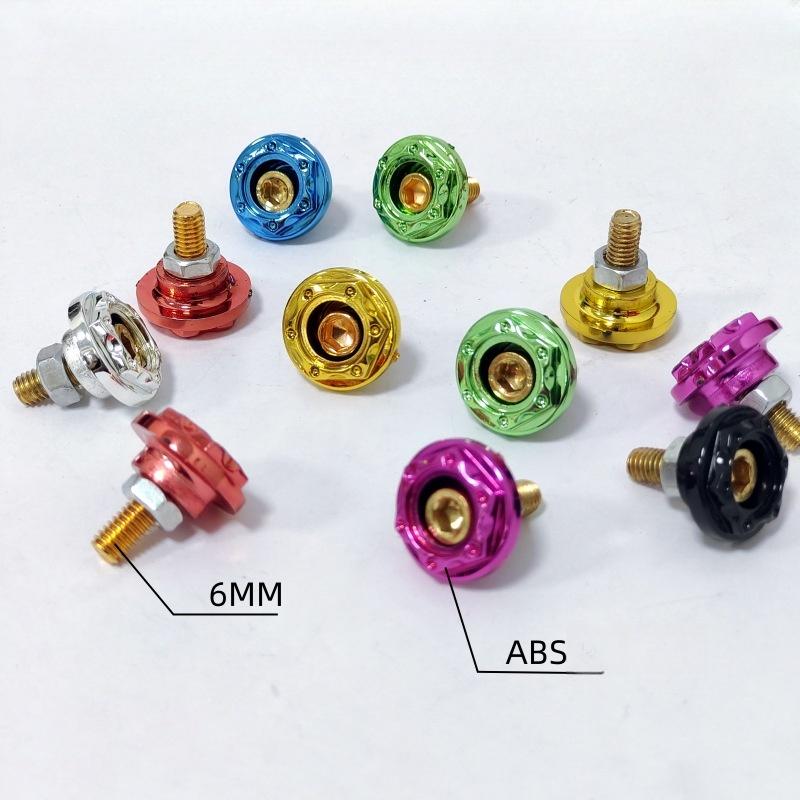 ISGTDRM Motorcycle License Plate Holder Bolt Screw 6MM Red Hexagonal License Plate Fairing Bolt Screw Motor Decoration