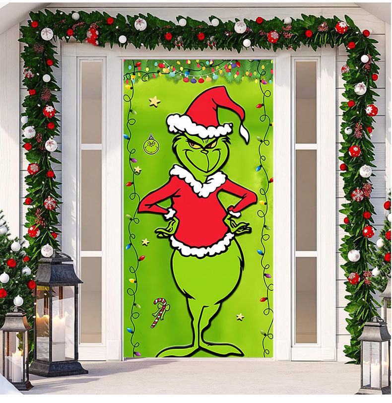 Christmas Door Tapestry: Hanging Cloth Decoration for Festivals & Parties