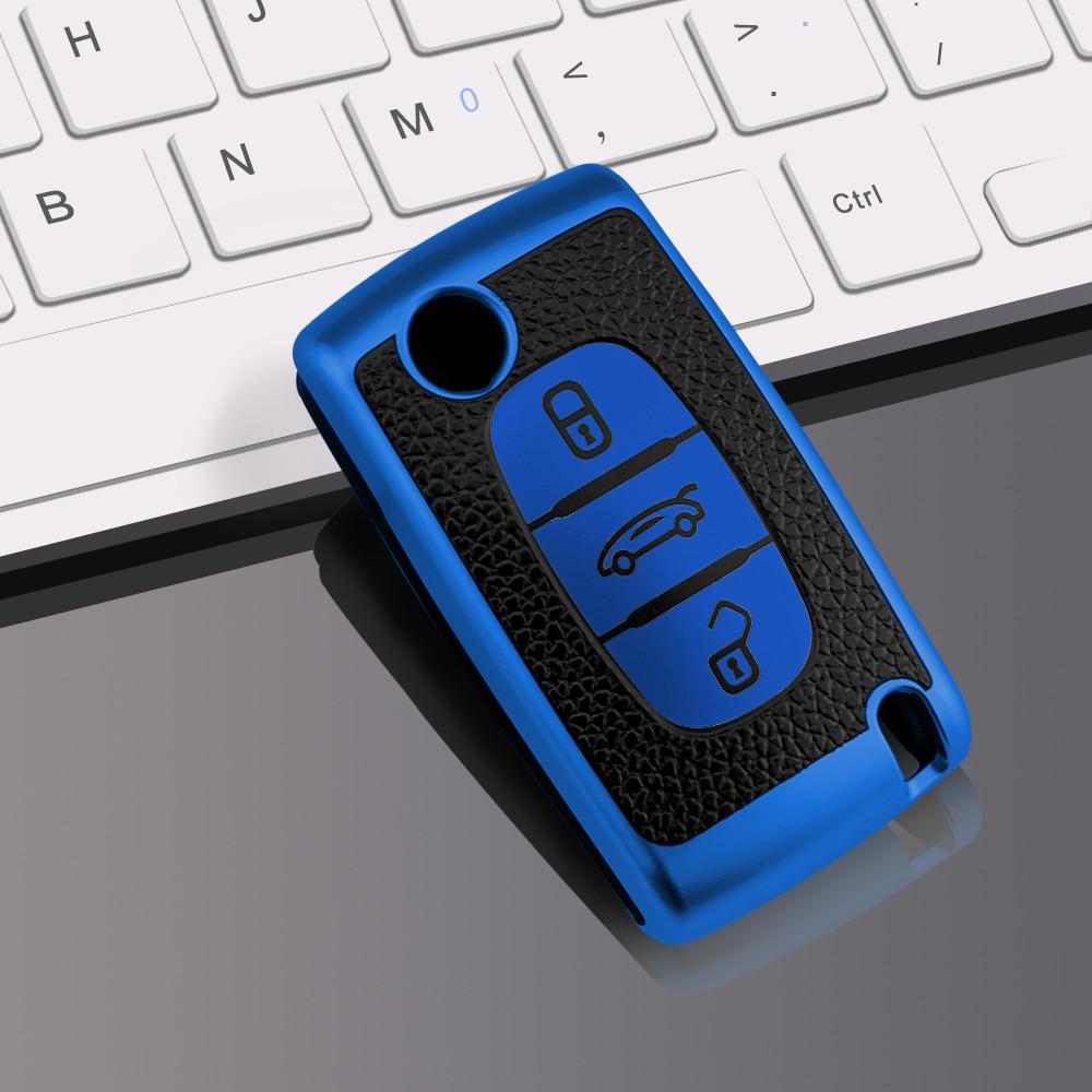 Leather TPU 2 3 Buttons Car Remote Key Case Protect Cover for Peugeot 107 207 307 307S 308 407 607 for Citroen C2 C3 C4 C5 C6 C8