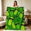 For All Season Flannel Blanket with Cool Cucumber Sunglasses Cartoon Print for Sofa Couch Bed Office Living Room Cozy Warm Decorative Throw Blanket Fo