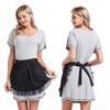 Vintage Half Waist Apron with Two Pockets Short Apron Sexy Lolita Pinafore  for Women
