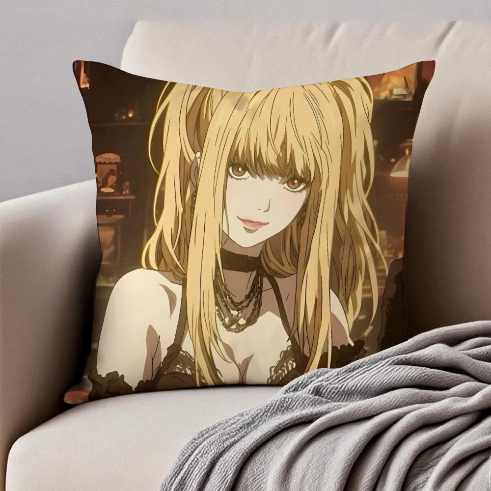 

Smart Japanese Anime DDeath Note Cushion Cover Pillowcase Antidustmite Invisible Zipper Short Plush Sofa Cushion 30X30cm