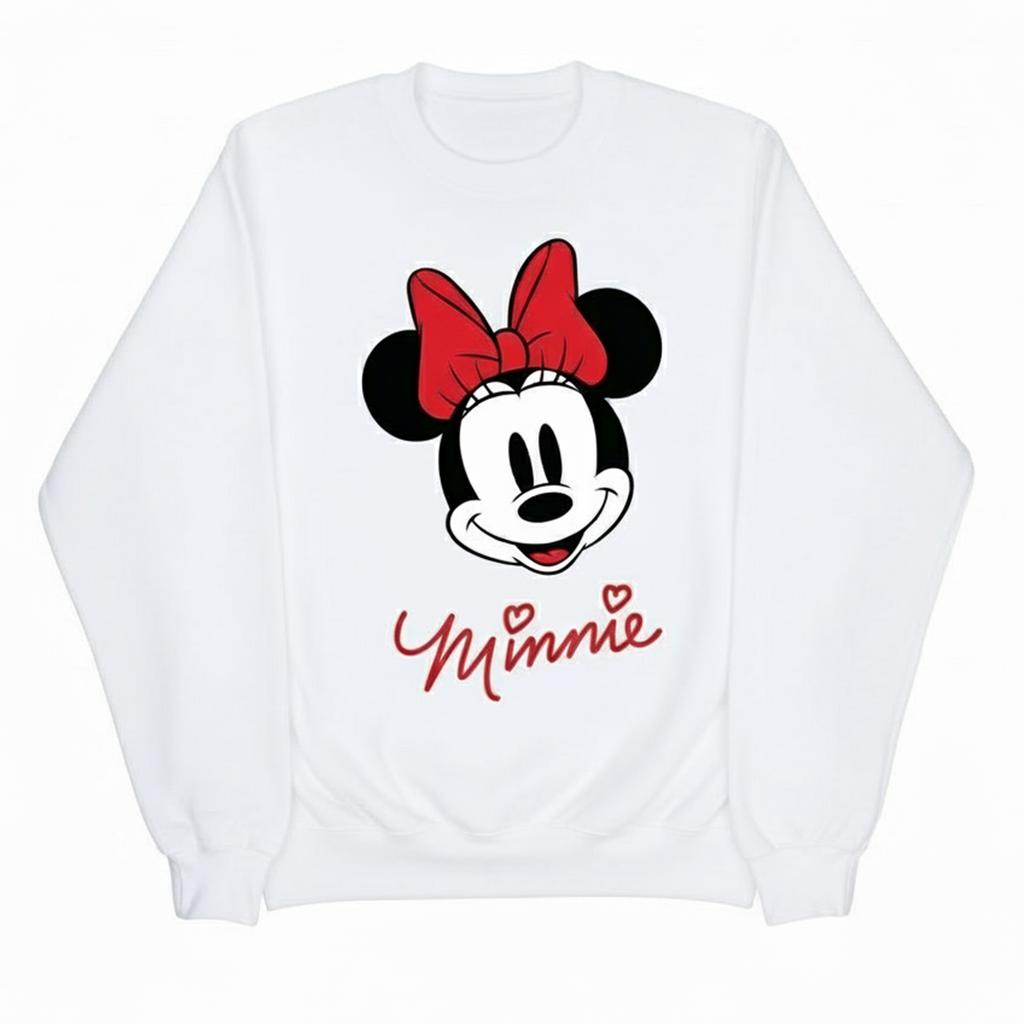Disney Girls Minnie Mouse Face Sweatshirt