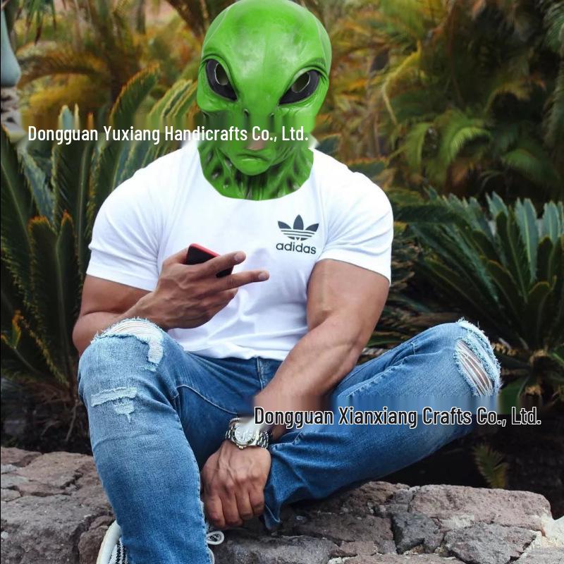 Alien UFO Green Latex Halloween Headgear Mask