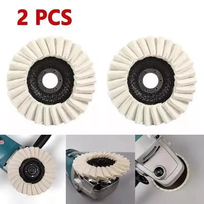 2Pcs Wool Polishing Wheel Buffing Pads Flap Felt Disc Angle Grinder Metal 115mm