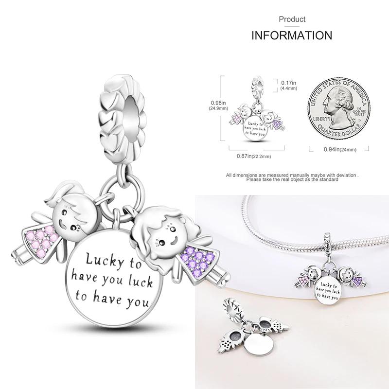 New In Charms Copper Beads Pendant Boys Girls Sparkling Zircon For Original Bracelets Fine Jewelry Gift