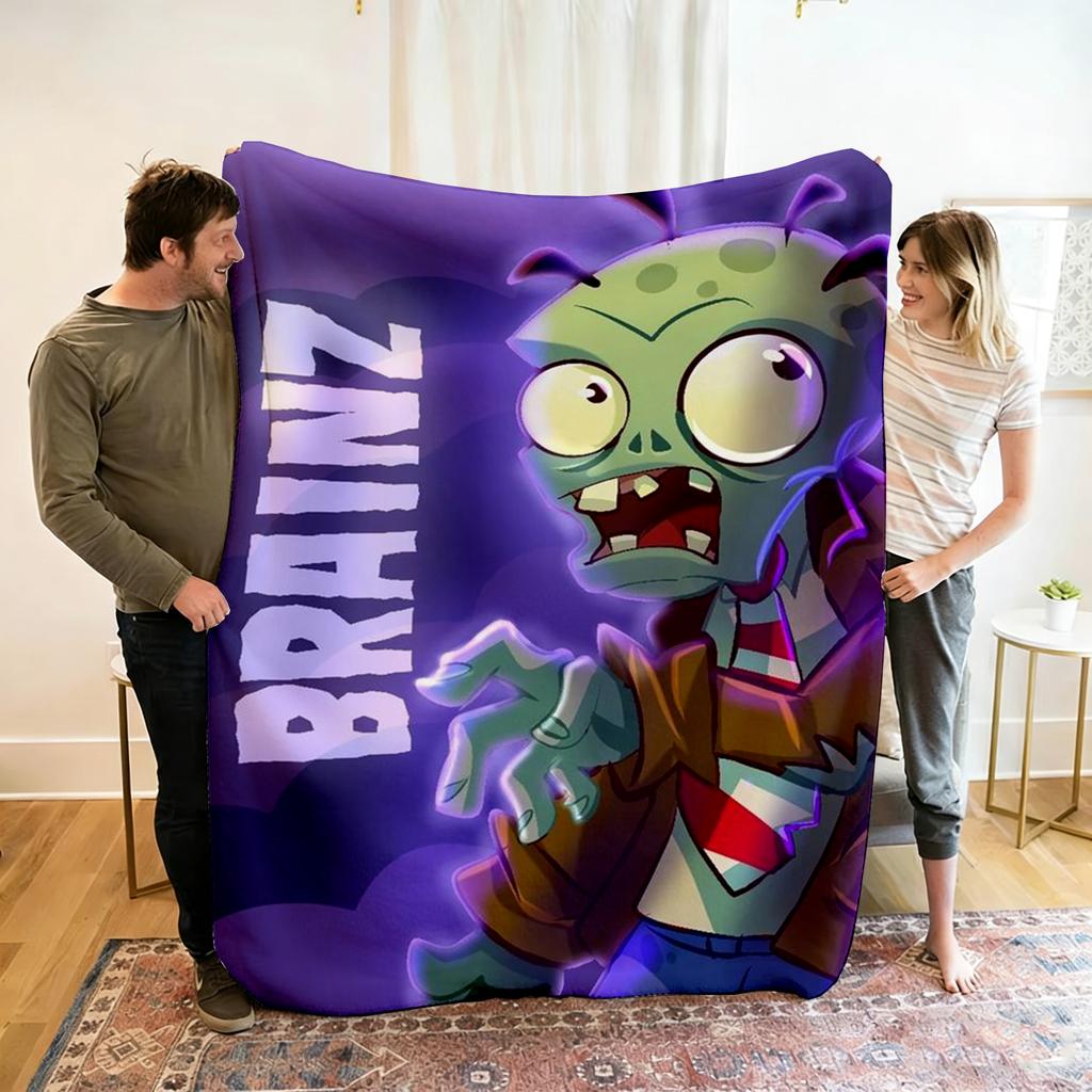 P-Plants Vs Z-Zombi Printed Fleece Throw Blanket Children Warm Soft Blankets for Sofa Bed Cover Blanket Travel Office Gift New