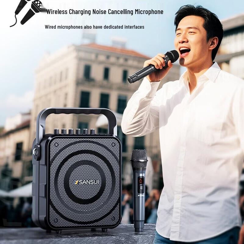 SANSUI Portable Bluetooth KTV Speaker with Microphone (CN Version)