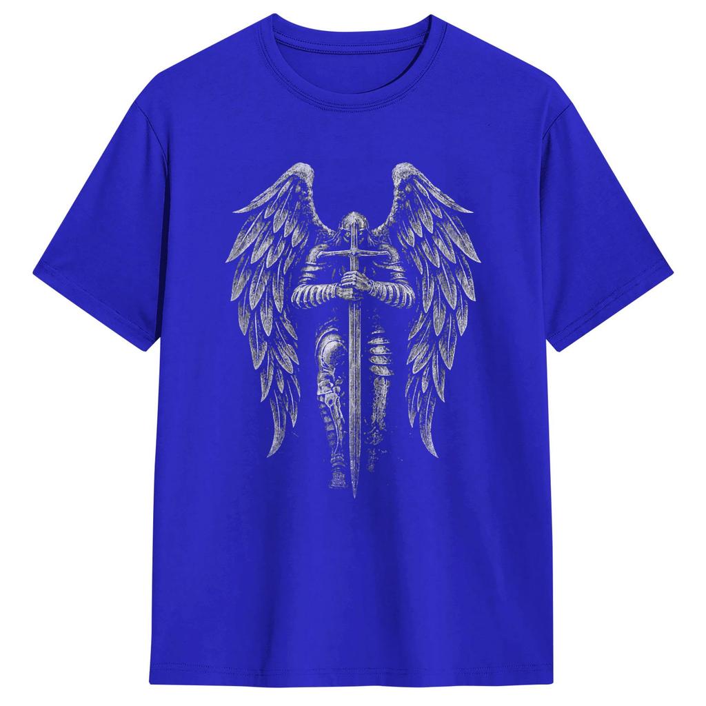 St Michael Archangel Religious Orthodox T Shirt Male Vintage T Shirts Beach O Neck Harajuku Tee Shirt Custom Logo Big Size Tops