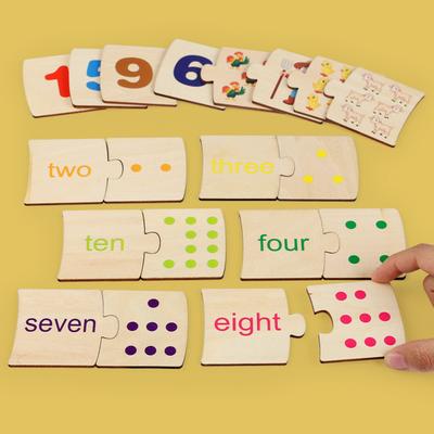 Children Iron Box Number Enlightenment Paired Wooden Animal Food Puzzle Board Logical Thinking Training Game Educational Toys