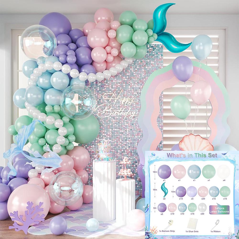 Mermaid Ocean Theme Balloon Garland Set for Birthdays and Weddings