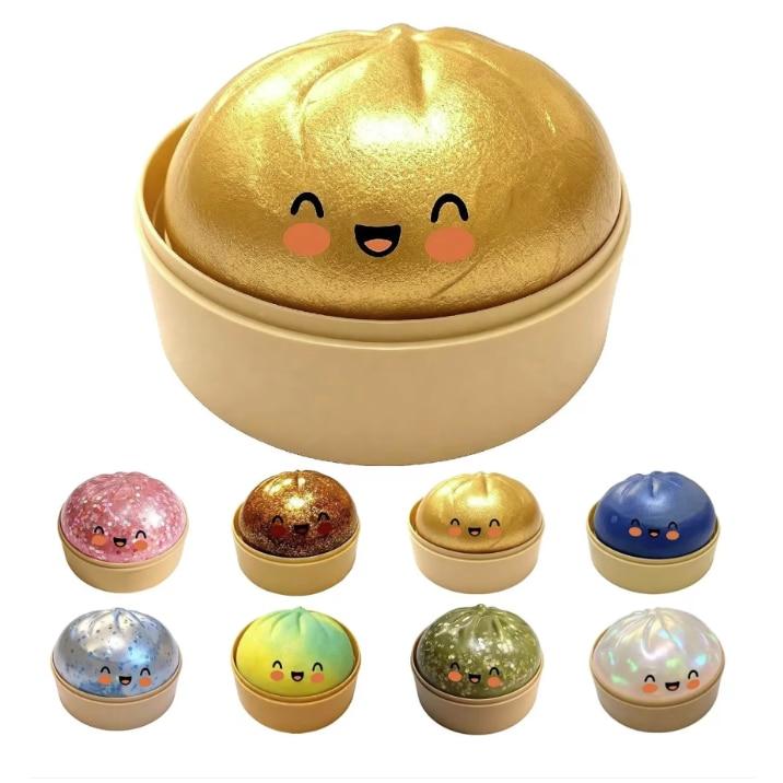 Squishy Glitter Dumpling 10x10cm Cute Multicolor Interactive Toy for Kids