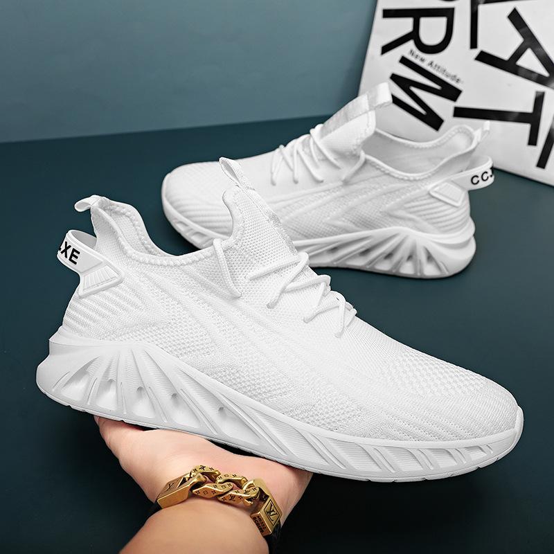 Men's shoes large size fly-woven mesh running shoes youth fashion mesh breathable casual sports shoes