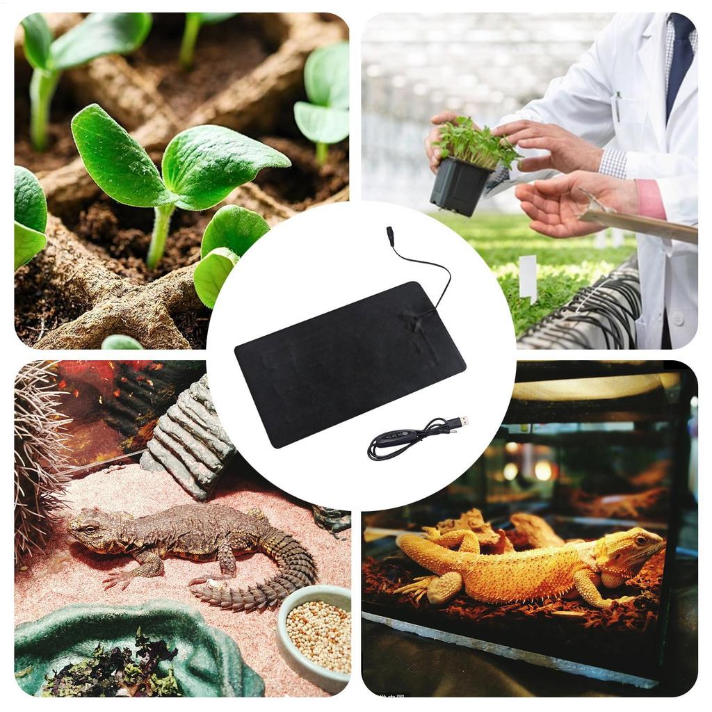 8.5W Plant Heat Mat 15X22cm/33x18cm PVC Leather Plant Warming Mat 45-50 USB Warm Hydroponics Heating Pad For Indoor Reptiles