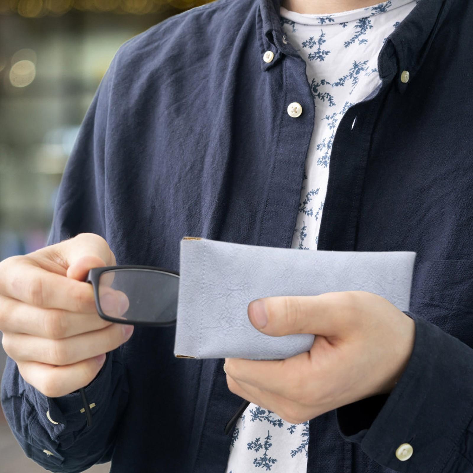 

С тканевым чехлом для очков Женский футляр для хранения солнцезащитных очков Солнцезащитные очки, Портативный кожаный чехол для очков One Size