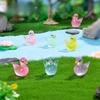 Micro-peisaj Desen animat drăguț Lebădă care strălucește în întuneric Decor pentru animale Accesorii decorative DIY Mini decor pentru birou