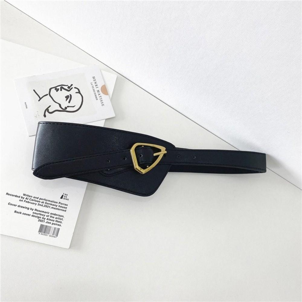 Fashion PU Leather Women's Waist Black Brown Decorative Coat Wide Belt Accessories Versatile Pin Buckle Waistband