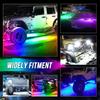 RGB Rock Lights, 10 Pods 360 LEDs SMD Chips Super Bright App Control Underglow Neon Light Exterior Chassis Wheel Well Glow Kit For Off Road Cars