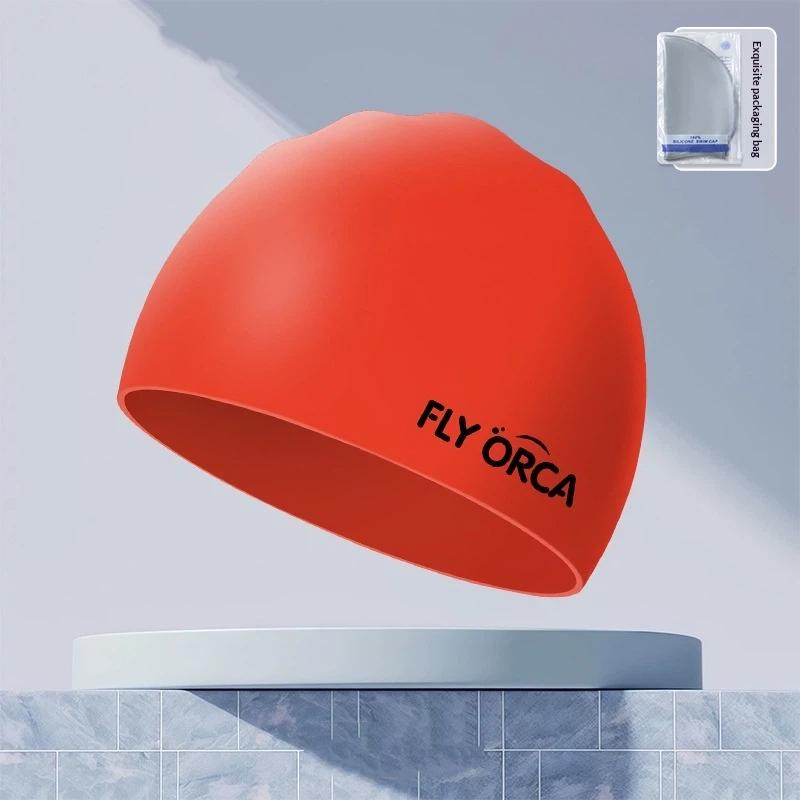 Gradient Silicone Swim Cap High Elasticity Waterproof Swimming Hat For Adults Pool Beach Water Sports