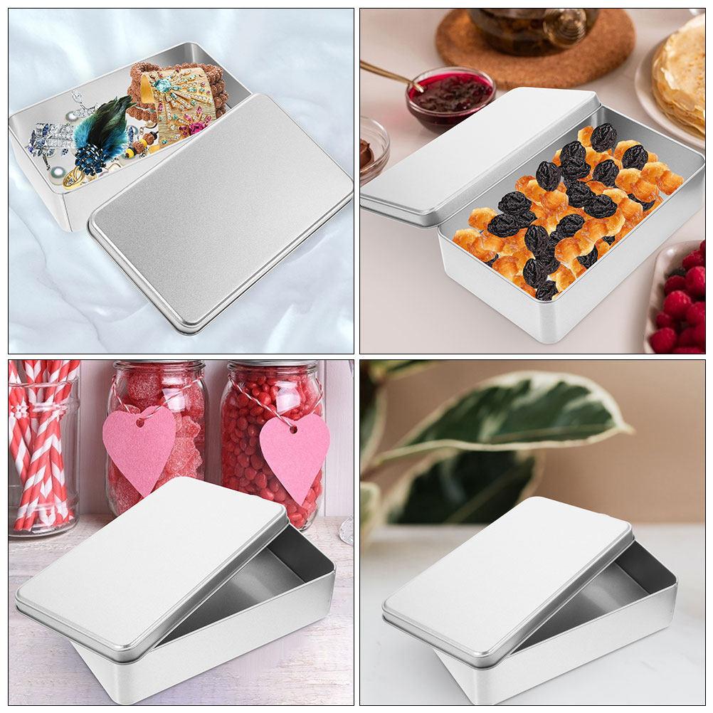 Premium Tinplate Rectangular Storage Box with Lid Stylish Food Safe Container for Wedding Favors Holiday Gifts Candy Jewelry