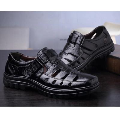 New Summer Shoes Mens Sandals Cow Leather Non-slip Genuine Leather Sandals Brand Male Footwear