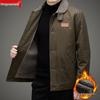 Men's Fleece-Lined Lambswool Jacket: Thick Cotton-Padded Outerwear for Autumn/Winter