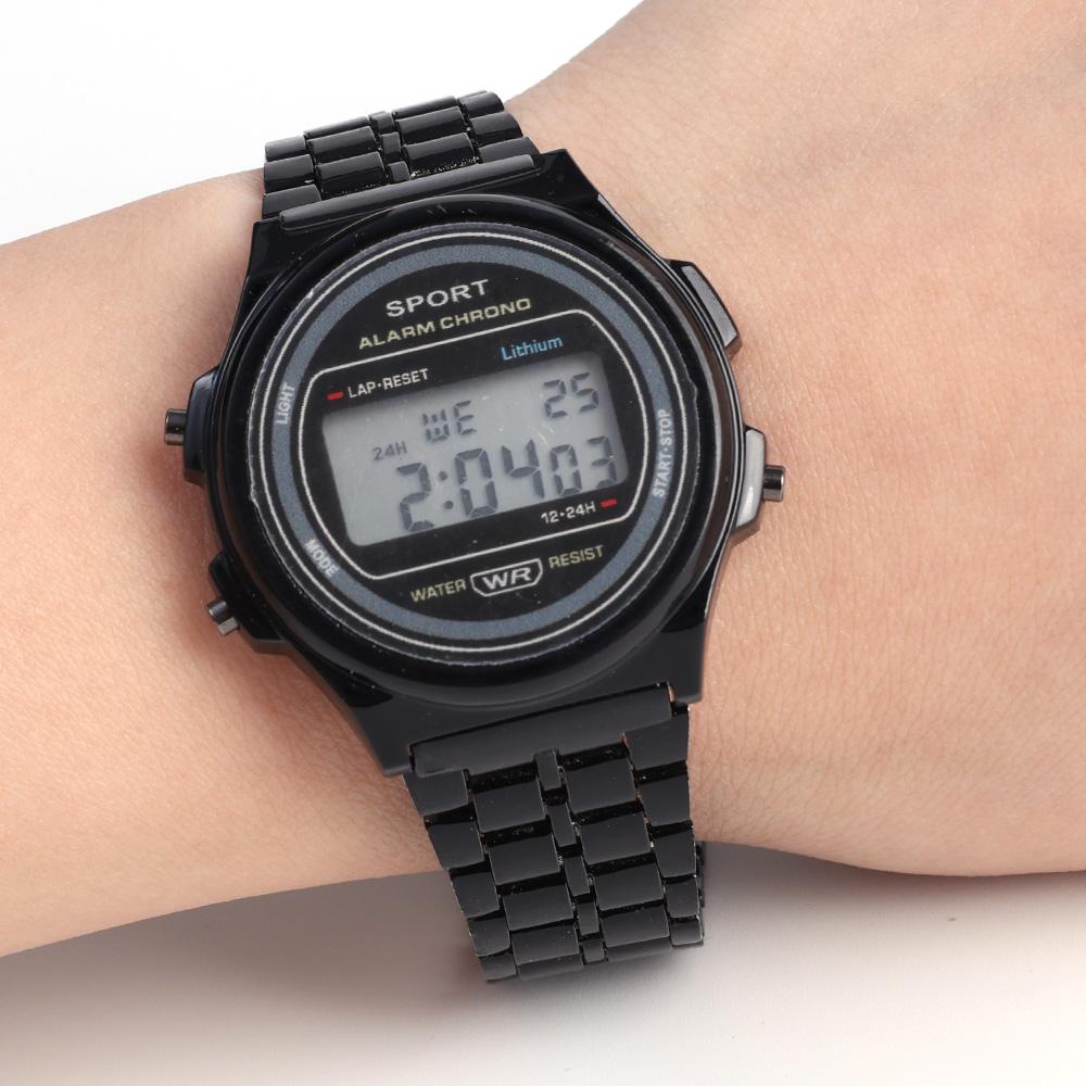 Luxury F91W Band Watch Male Waterproof Digital Stainless Steel Sports Military Round Watches Men Electronic Wrist Watch Clock
