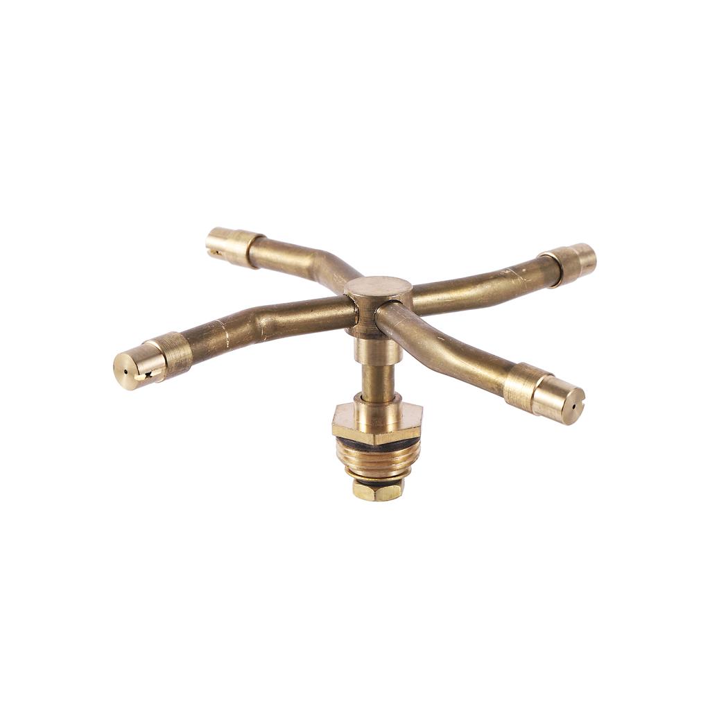 1/2 Inch 2/3/4 Arm Rotating Brass Nozzle Garden Lawn Irrigation Watering Nozzle Automatic Rotating Atomizing Watering Tool
