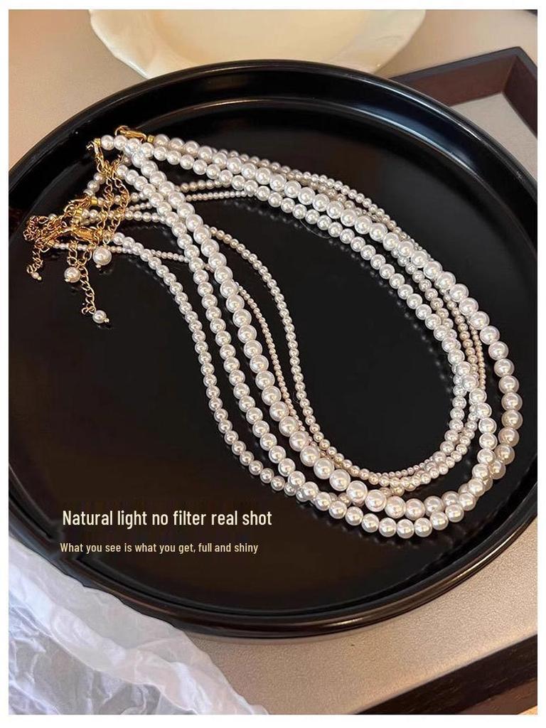 High-Gloss Mother-of-Pearl Necklace: Women's Exquisite, Durable, Strong Light Baby Rice Beads Clavicle Chain