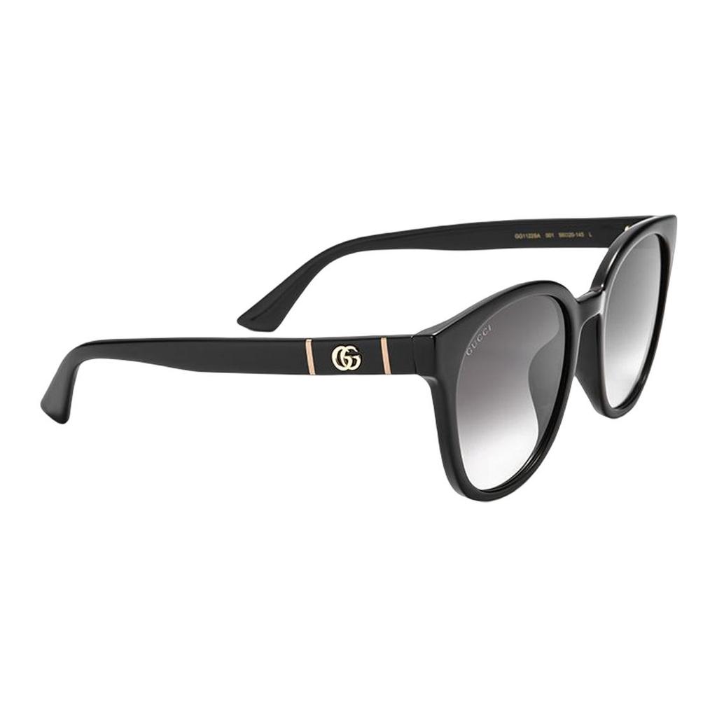 Gucci Double G Series One-Piece Nose Pad Irregular Frame Sunglasses Unisex Sunglasses Black GG1122SA