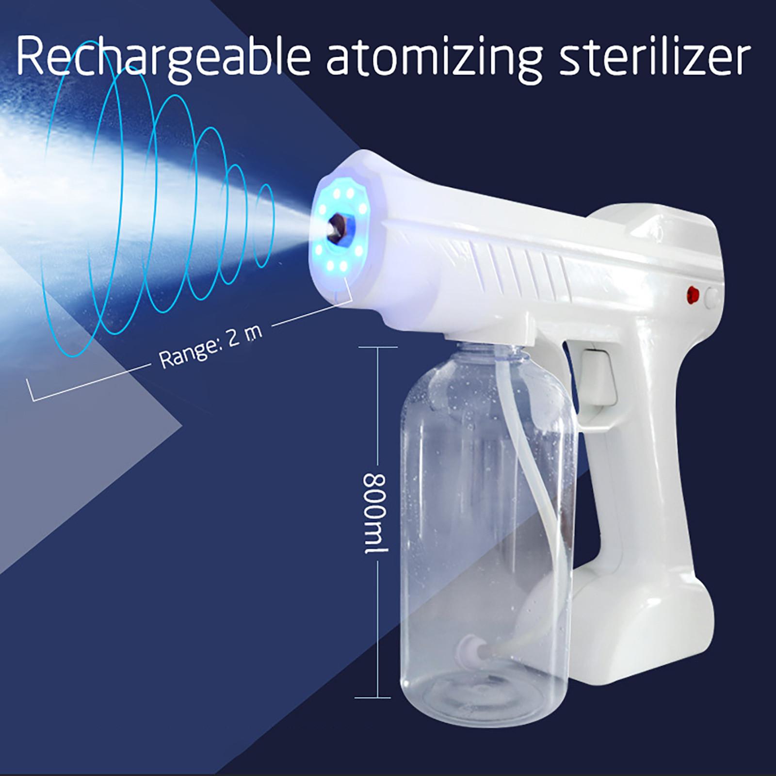

Charging Sprayer Blue Light Portable Fogger Machine Nanos Steam Guns Hotel Home Disinfection Handheld Disinfection Sprayer білий