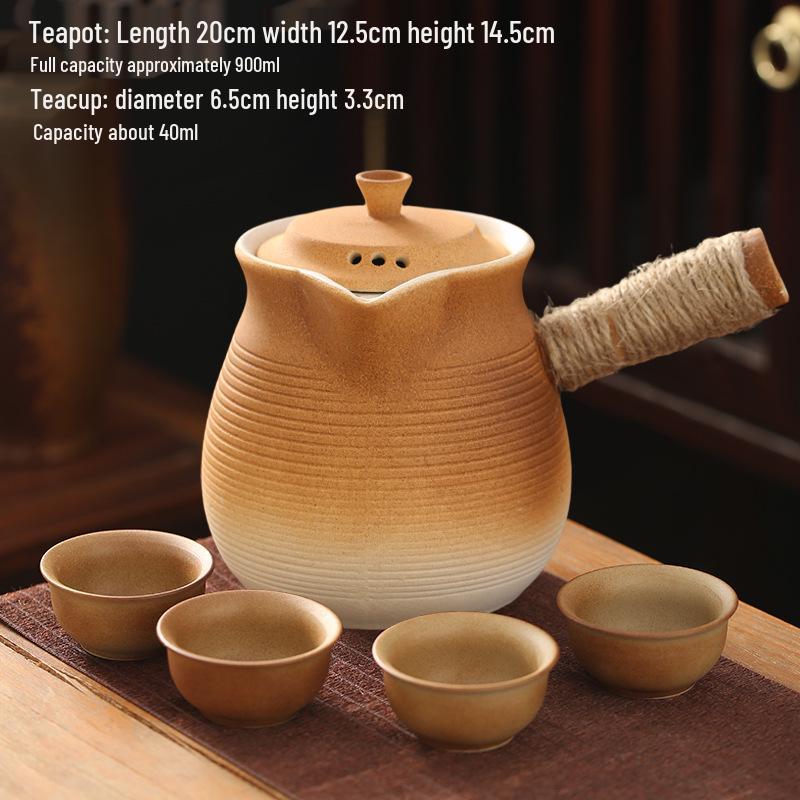 High-Temperature Resistant Ceramic Stove and Teapot Set for Outdoor Tea Brewing and Roasting