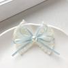 Hairpin Embroidery Lace Ribbon Bowknot Decor Hair Clip with Imitation Pearls Bangs Ponytails Buns Hair Accessories