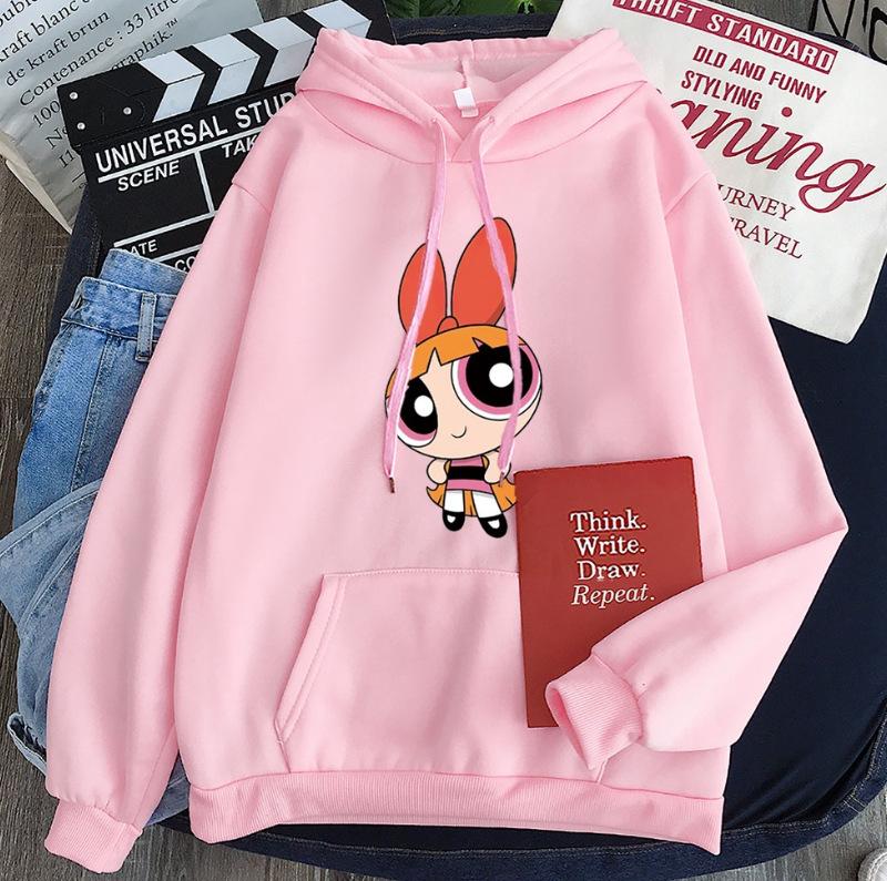Flying Little Police Sweater Cartoon Anime Printed Hooded Pullover Sweater Loose Hot Top
