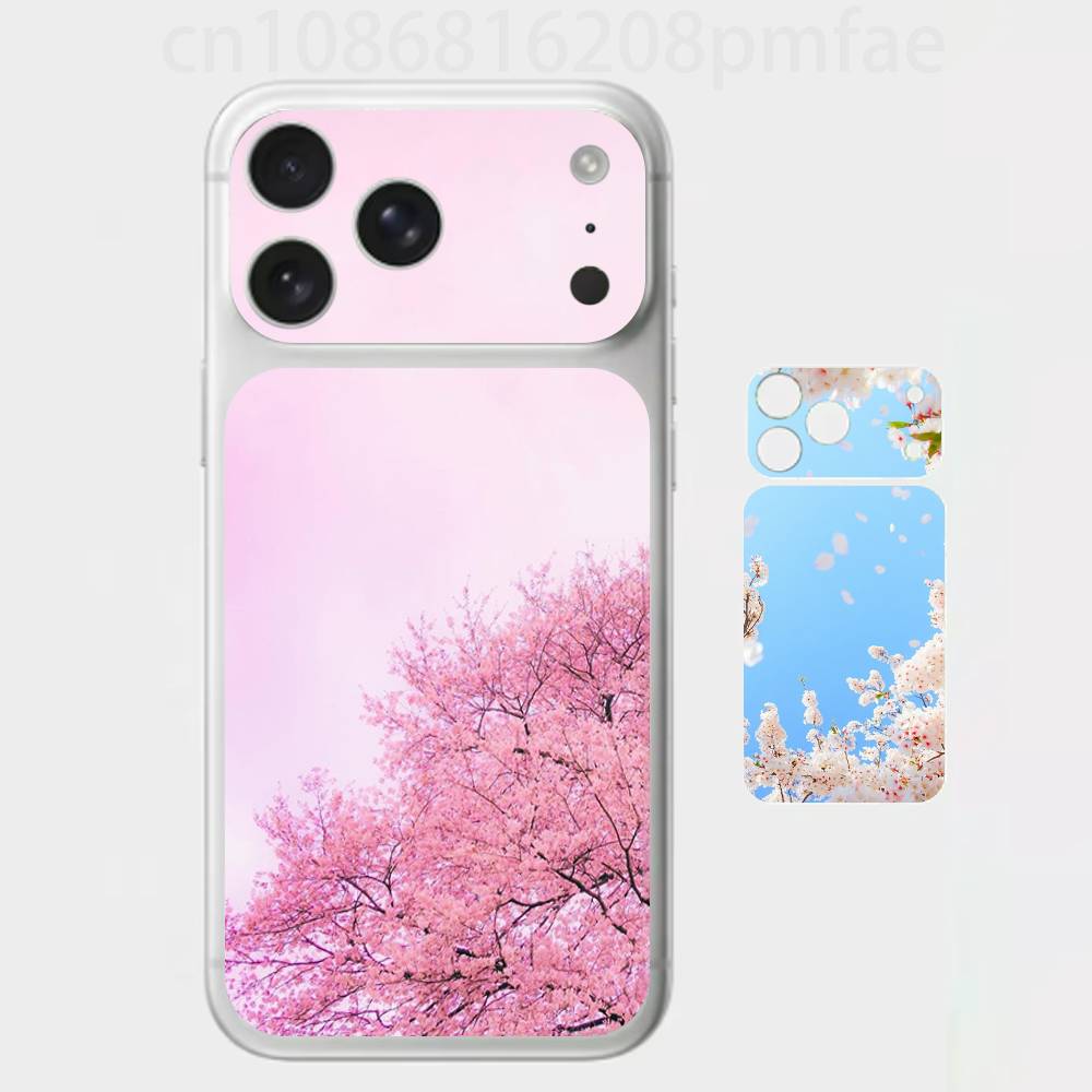 

Pink Flowers Pattern 3D Full Body Skin Decal for iPhone 17/Pro/Pro Max Color Rear Protective Sticker iPhone17promax