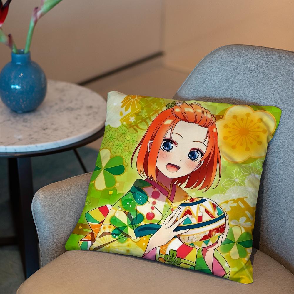The Quintessential Quintuplets Cushion Cover 2-in-1 Reversible Plush Pillow Cover | Car/Sofa/Bed | Perfect Gift