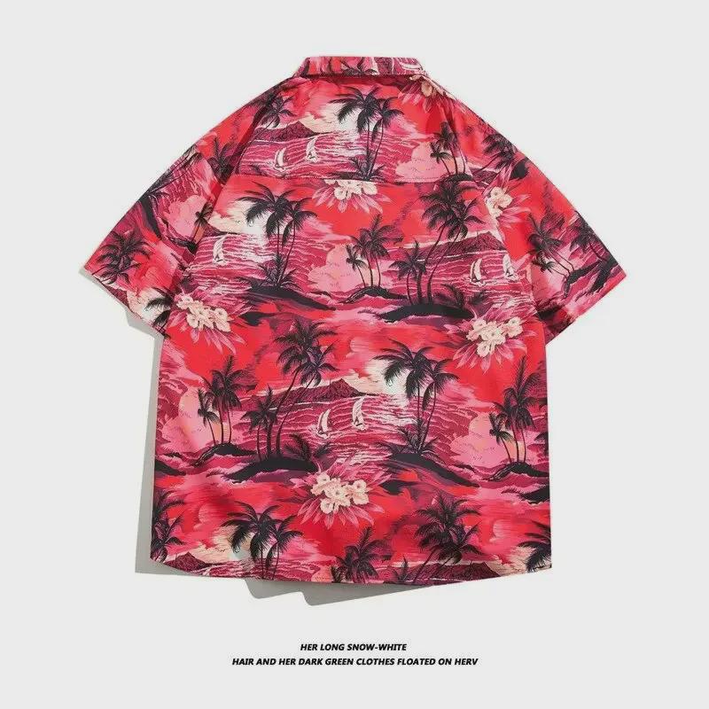 Men's Chic Vintage Floral Hawaiian Short-Sleeve Shirt